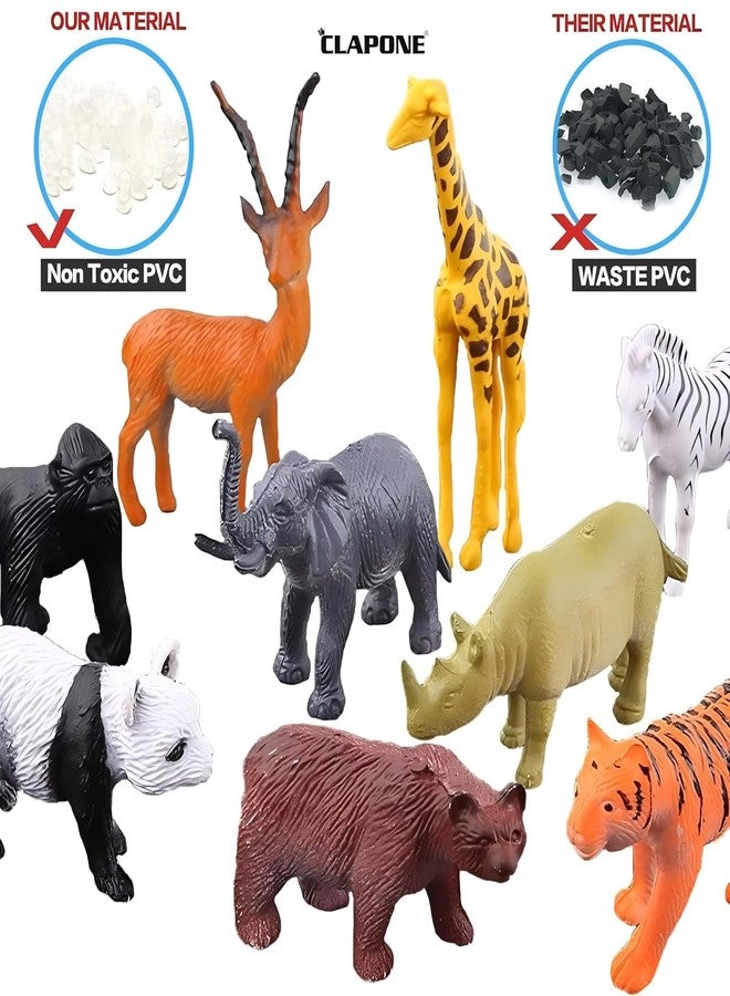 CLAPONE Animals Figure,53 Piece Mini Jungle Toys Set Animal Figurines Mini Animals Safari Animals Figures Zoo Animals Toy Toddler Toys Safari Realistic (Multicolor, Animal 53Pc) - Image 4
